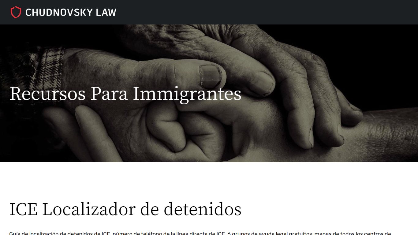 # 1 Guía para ICE Localizador de Detenidos - Chudnovsky Law